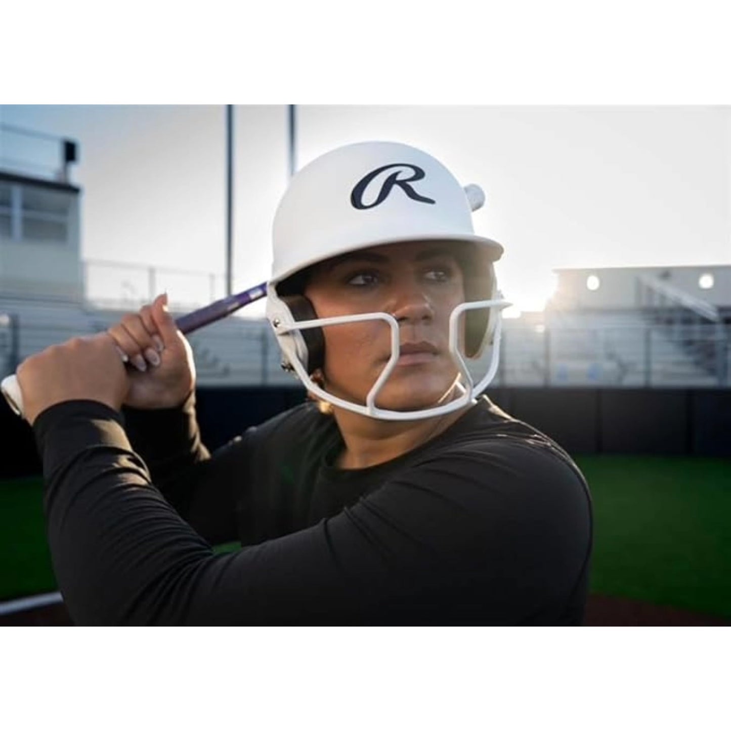 Rawlings | MACH HI-VIZ Fastpitch Softball Batting Helmet | Face Guard Attached