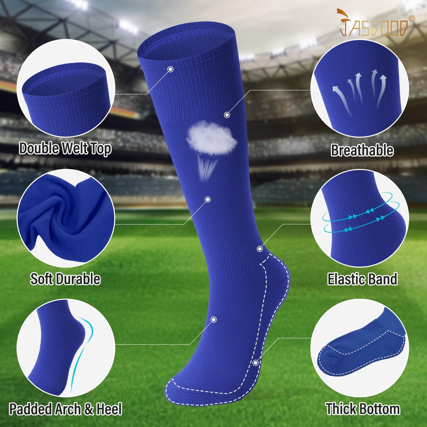 JASGOOD - Baseball/Softball Socks and Belt for Youth